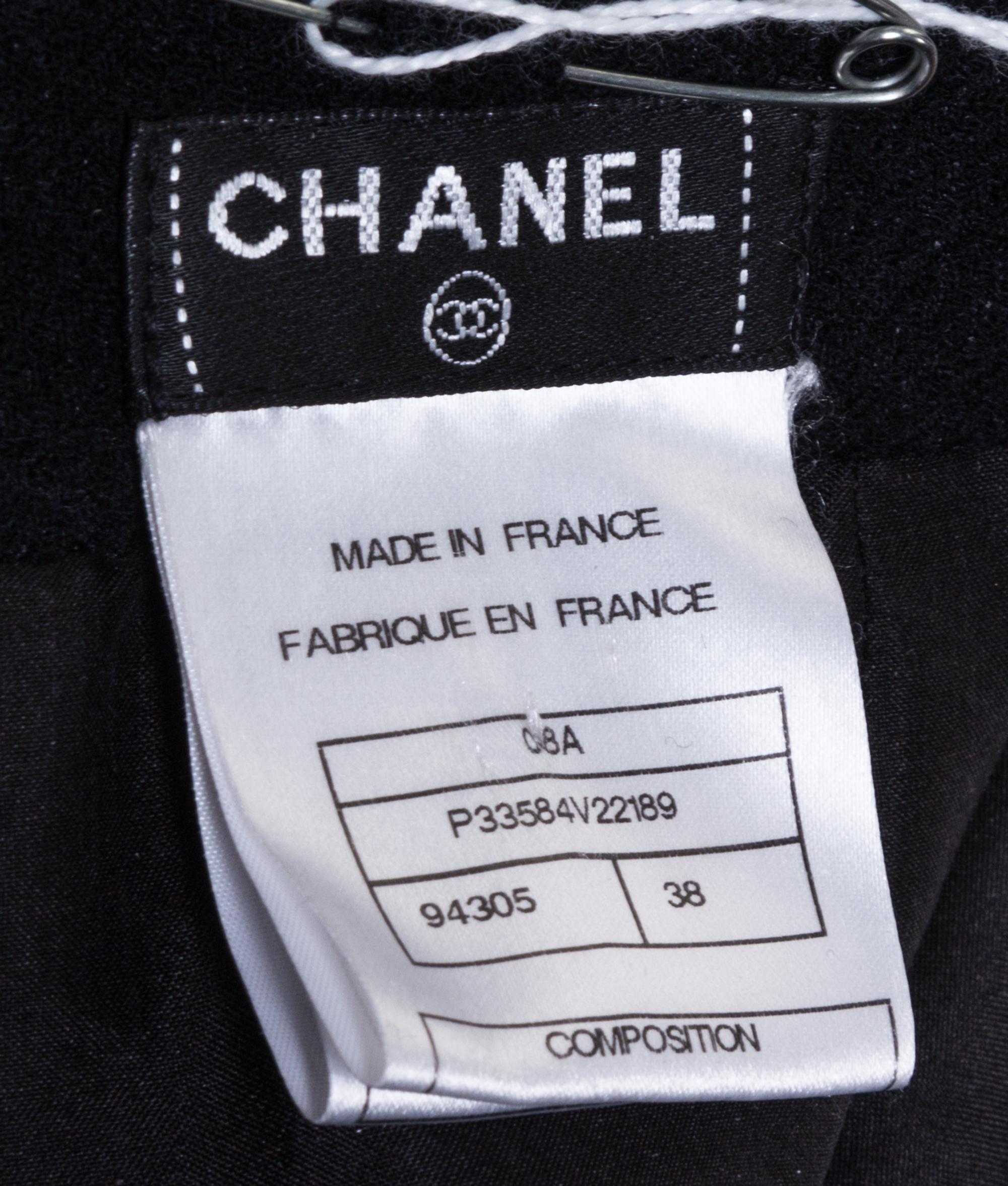 A Chanel Black Wool Skirt Suit, Skirt size 38.