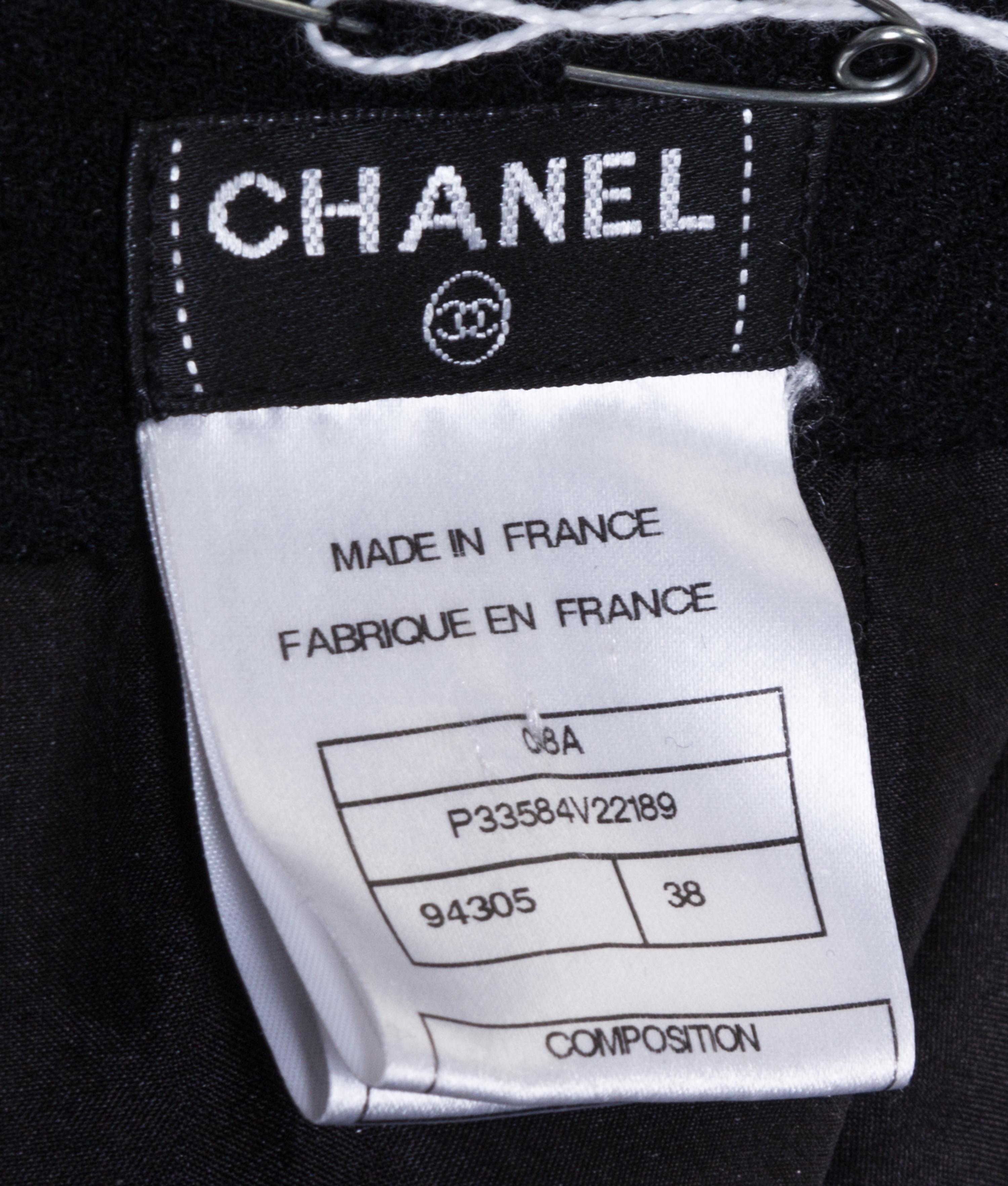A Chanel Black Wool Skirt Suit, Skirt size 38.