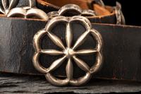 Navajo Sandcast Silver Concha Belt