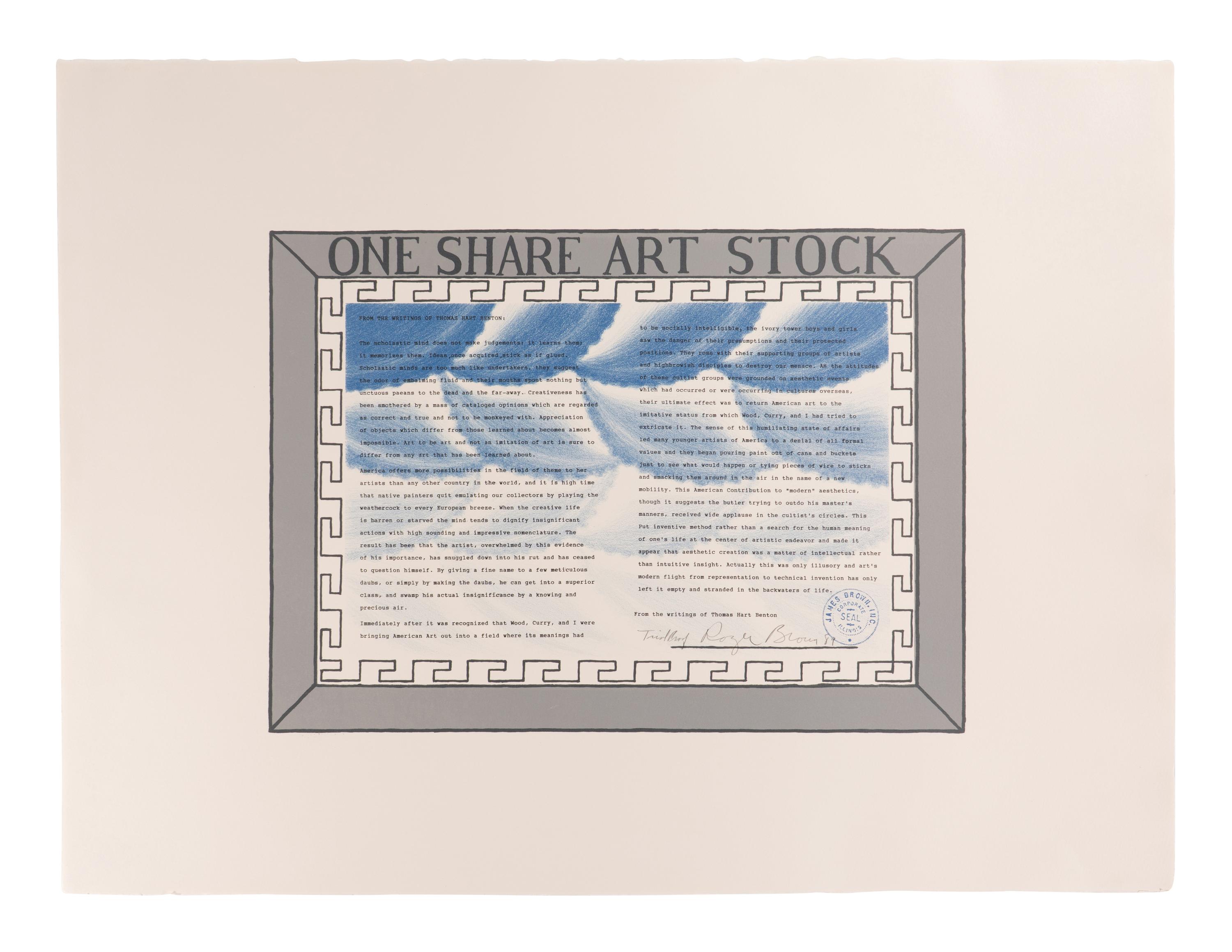One Share Art Stock , 1989