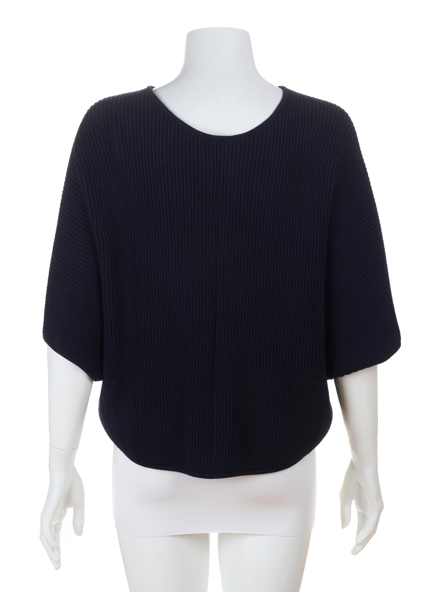 A Valentino Navy Wool Capelet, Size: medium.