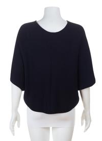 A Valentino Navy Wool Capelet, Size: medium.