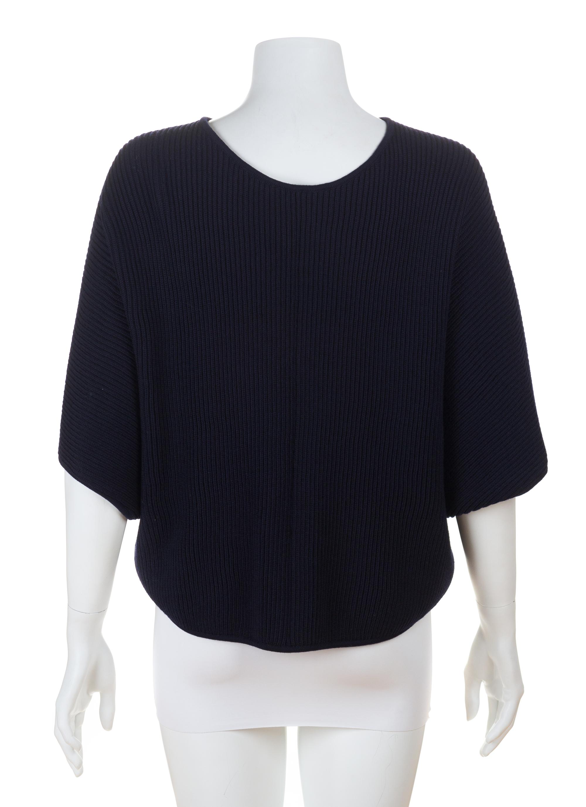 A Valentino Navy Wool Capelet, Size: medium.
