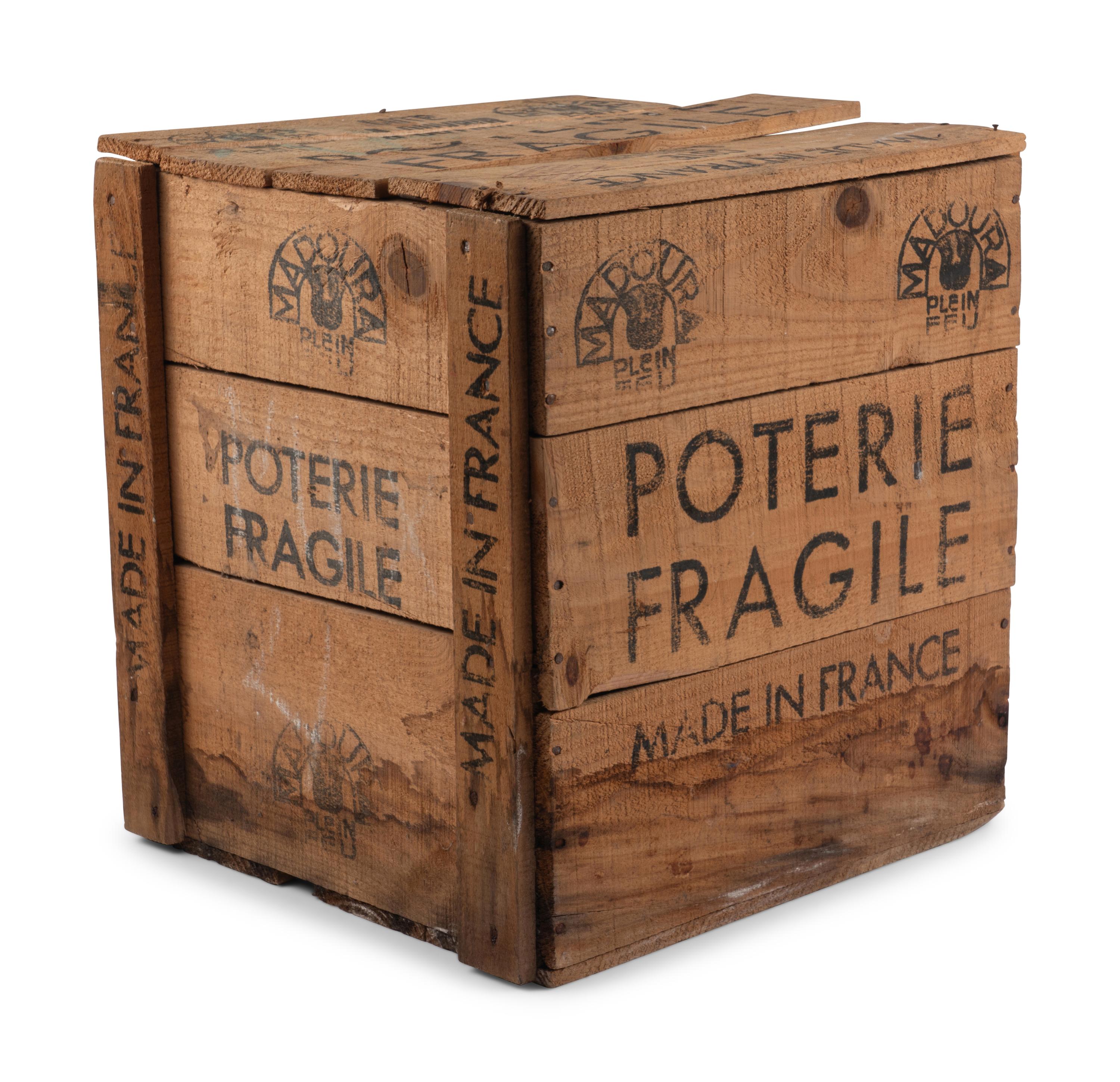 Visage au nez noir (A.R. 609), including original wooden crate from Madoura, 1969