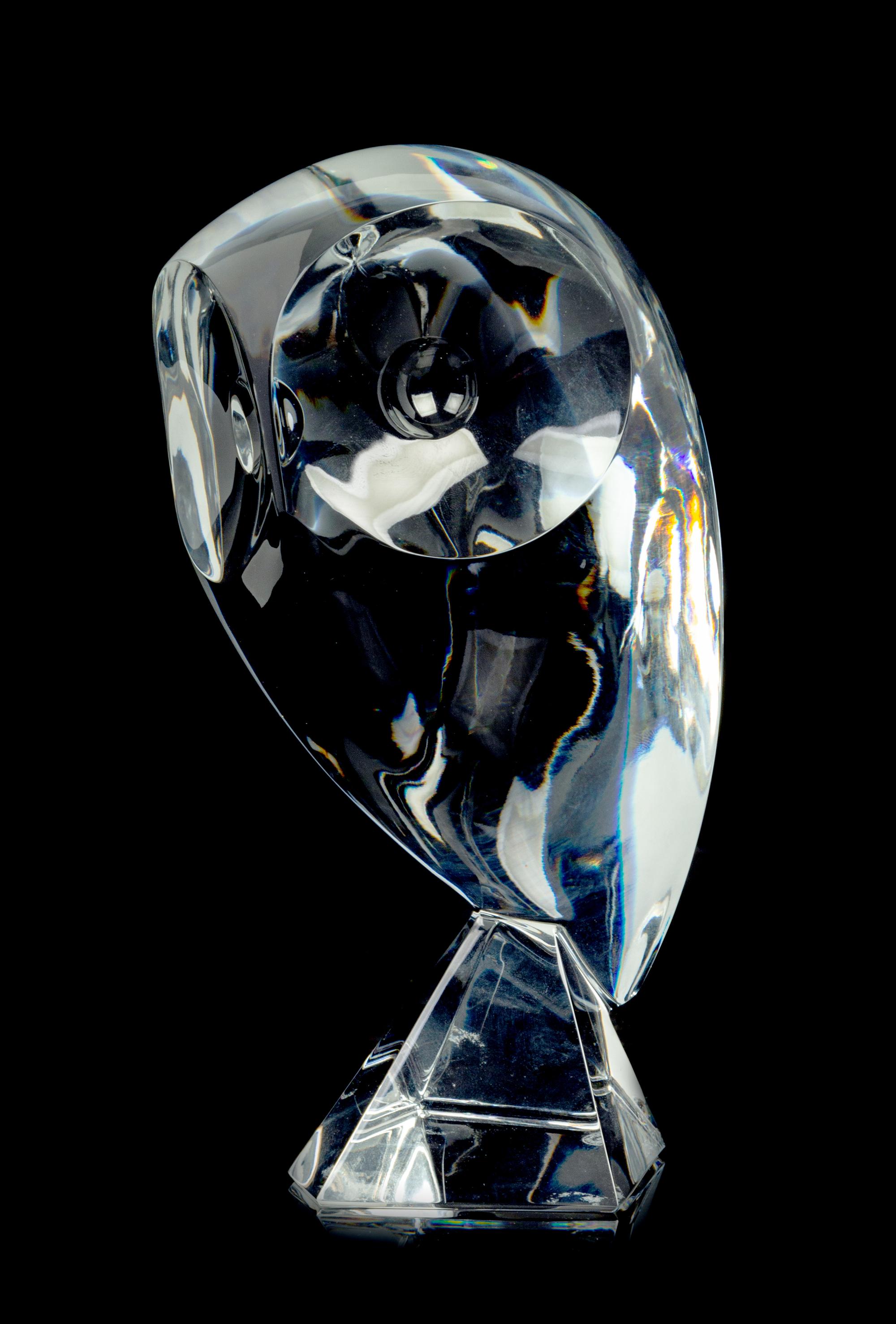 A Baccarat Glass Figure of an Owl