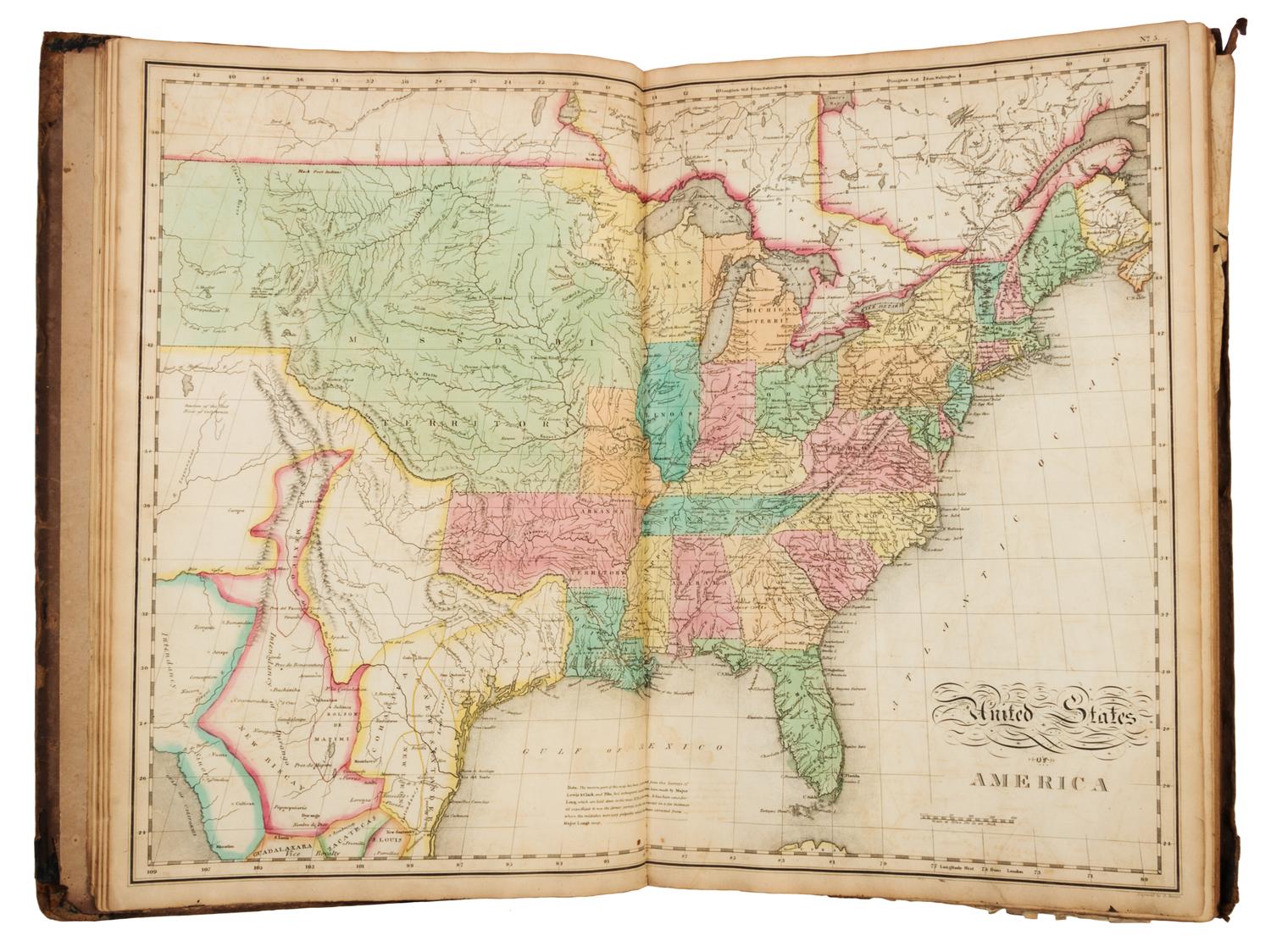 CAREY, H.C. and Isaac LEA. A Complete Historical, Chronological, and Geographical American Atlas. Philadelphia: Carey & Lea, 1822.