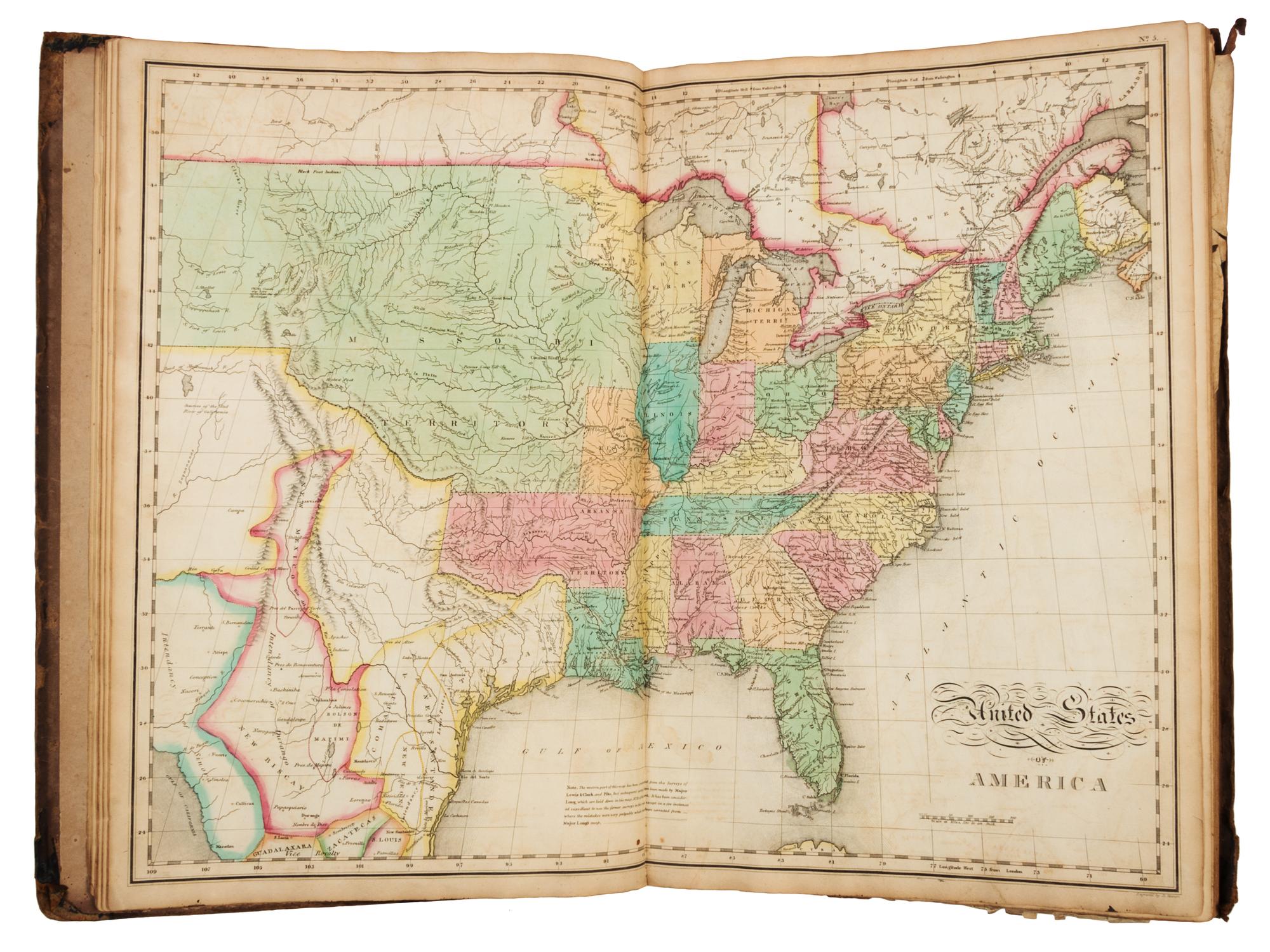 CAREY, H.C. and Isaac LEA. A Complete Historical, Chronological, and Geographical American Atlas. Philadelphia: Carey & Lea, 1822.