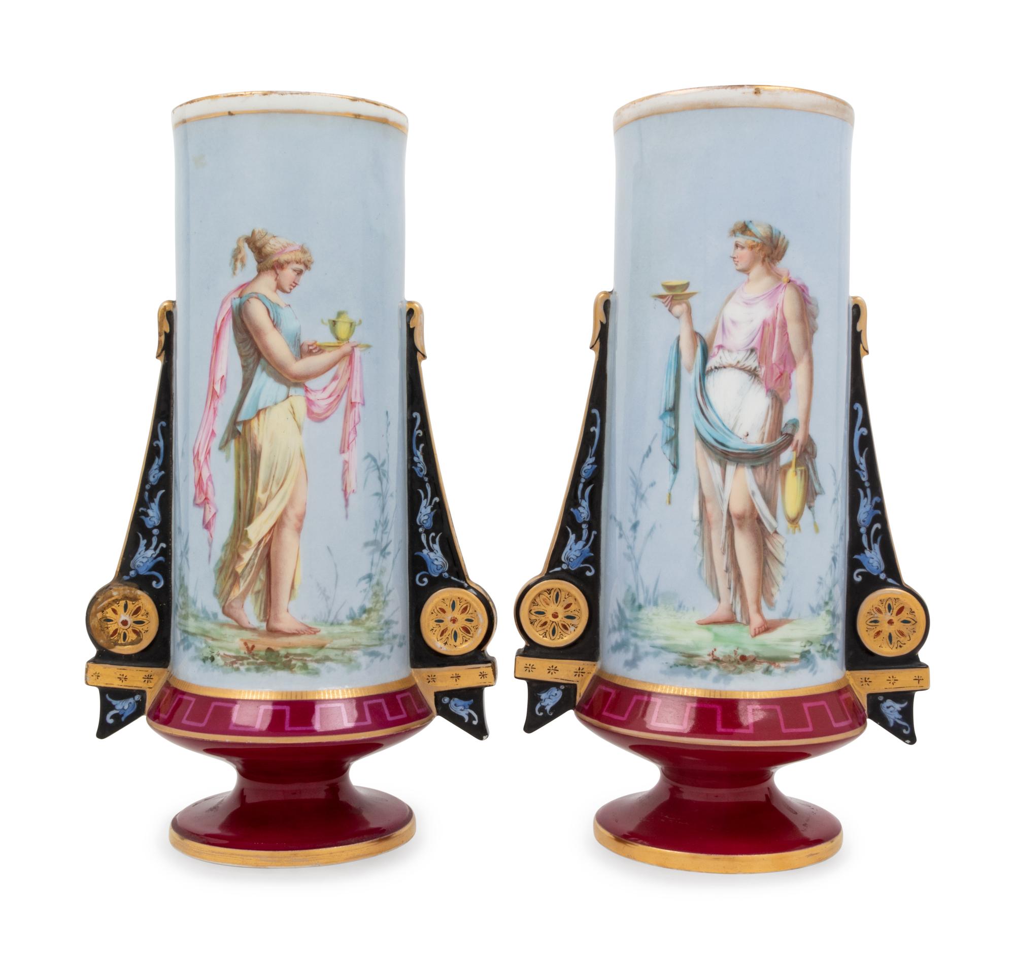 A Pair of Paris Porcelain Vases
