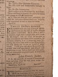 [SLAVERY & ABOLITION]. Alexandria Daily Gazette, Commercial & Political. Vol. XII, No. 3676. Alexandria, VA, 18 June 1812.