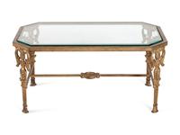 A Brass and Glass Low Table