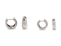 COLLECTION OF WHITE GOLD AND DIAMOND HUGGIE EARRINGS
