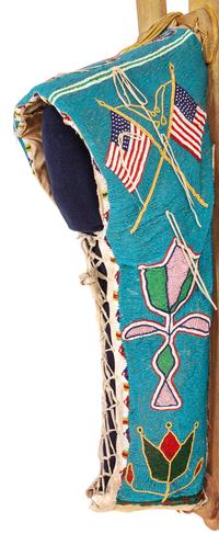 Kiowa Beaded Full-Size Cradle, with American Flags