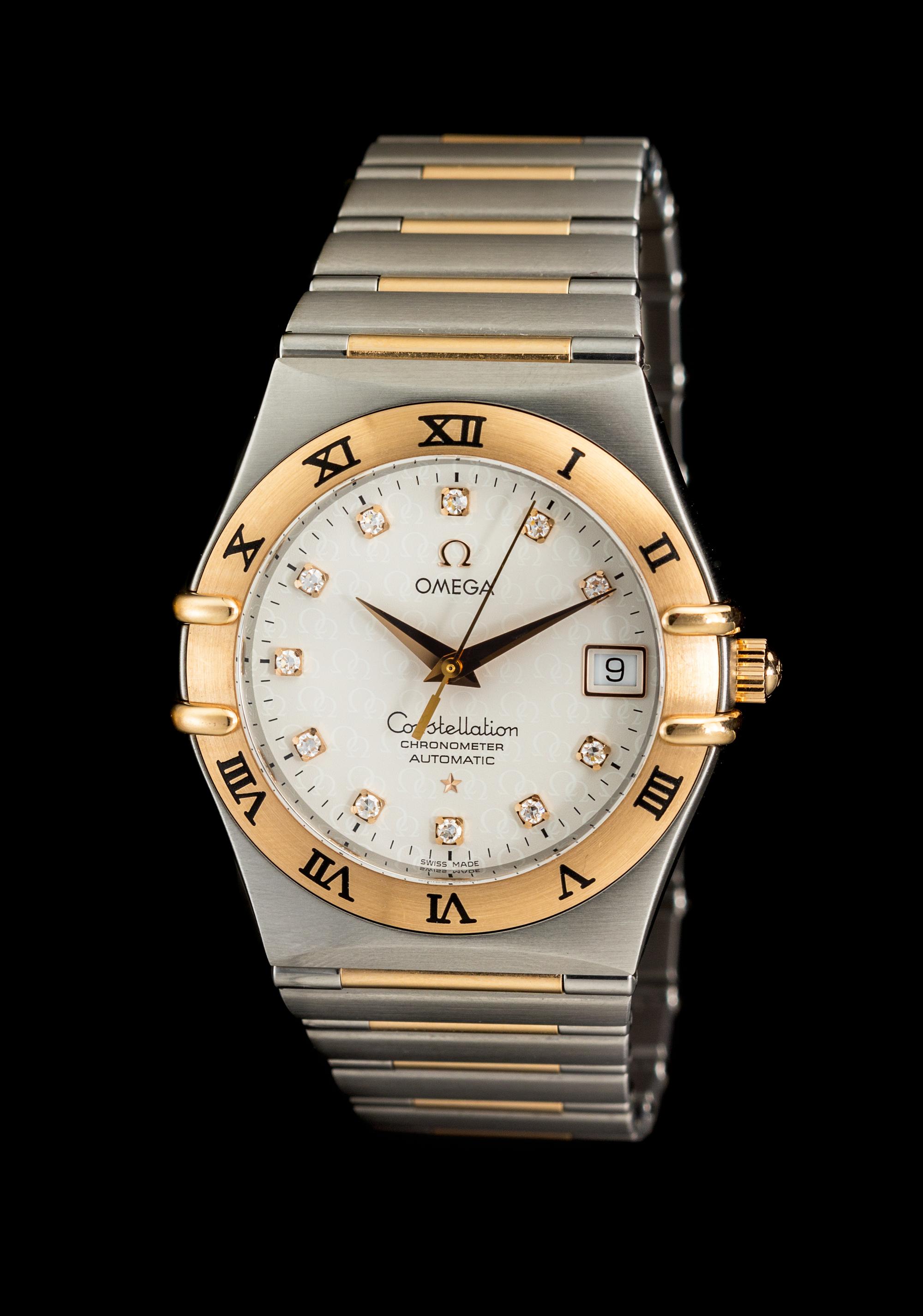 A Stainless Steel, Rose Gold, and Diamond 50 Year Anniversary Constellation Wristwatch, Omega,