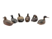 A Group of Carved and Polychrome Painted Duck Decoys