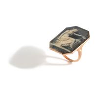 GEORGIAN, ROSE GOLD AND PORTRAIT MINIATURE RING