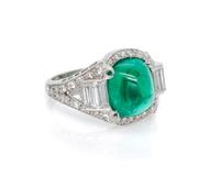 A Platinum, Emerald and Diamond Ring, 5.00 dwts.
