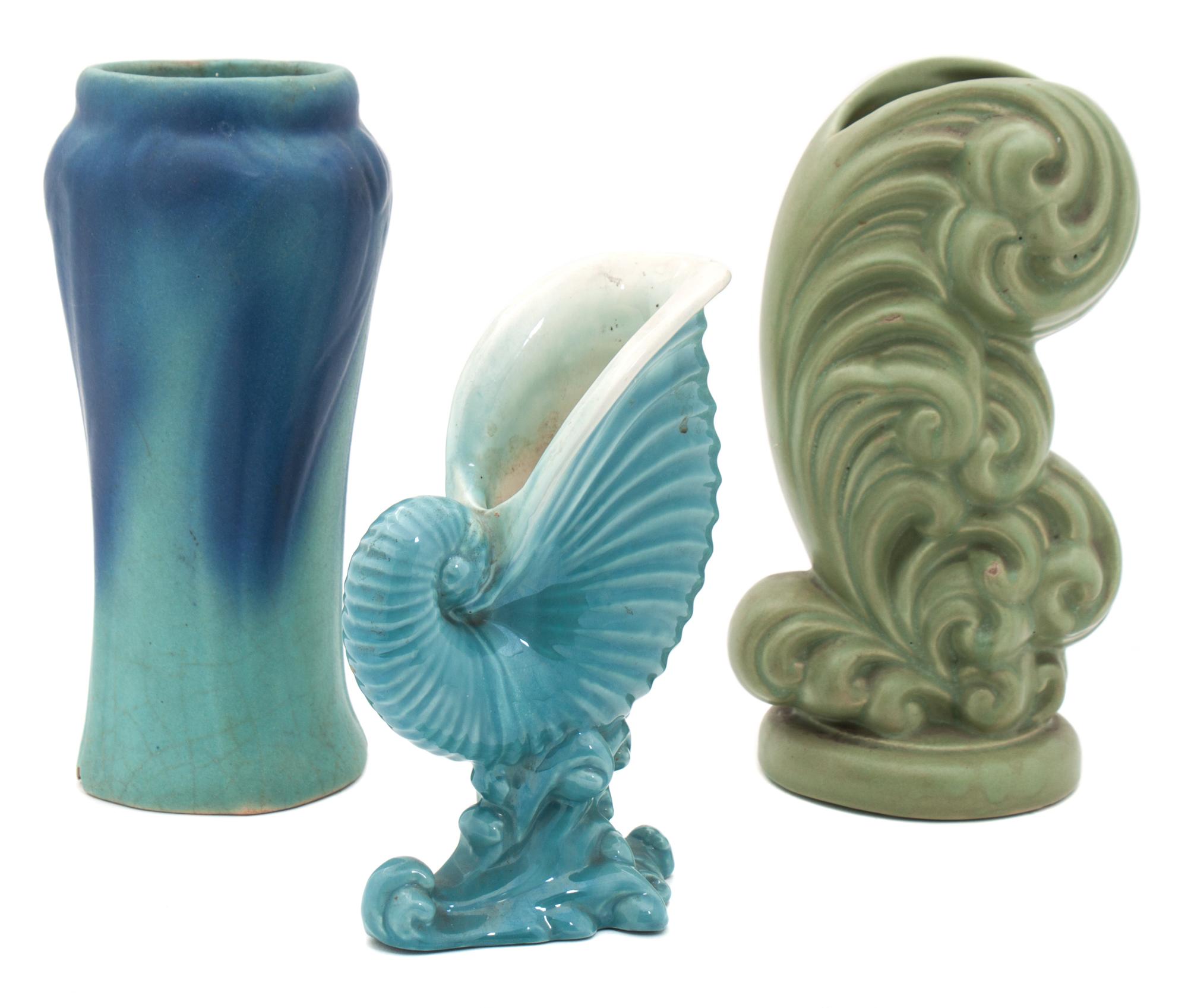 A Van Briggle Pottery Vase Height of tallest 9 3/4 inches. — 20TH CENTURY