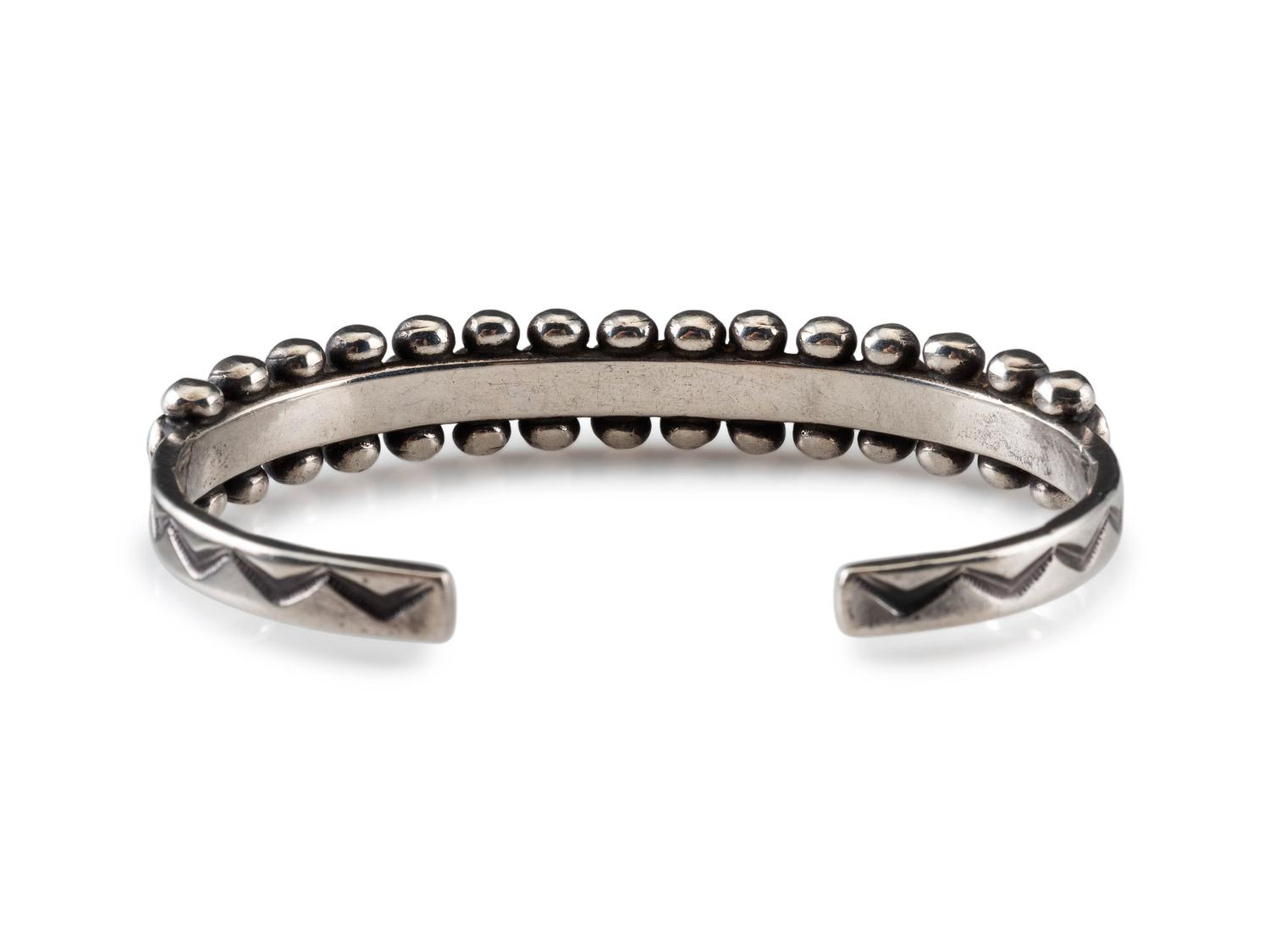Navajo or Zuni Silver and Turquoise Cuff Bracelet
