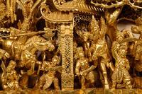 A Chinese Gilt Lacquered Carved Wood Panel