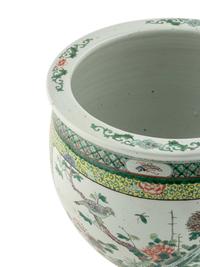 A Chinese Famille Verte Porcelain Scroll Pot