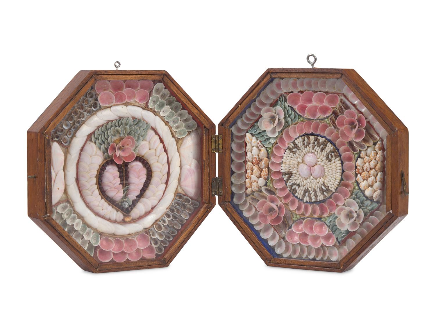 A Shellwork Double Sailor's Valentine, Likely Barbados, 19th Century