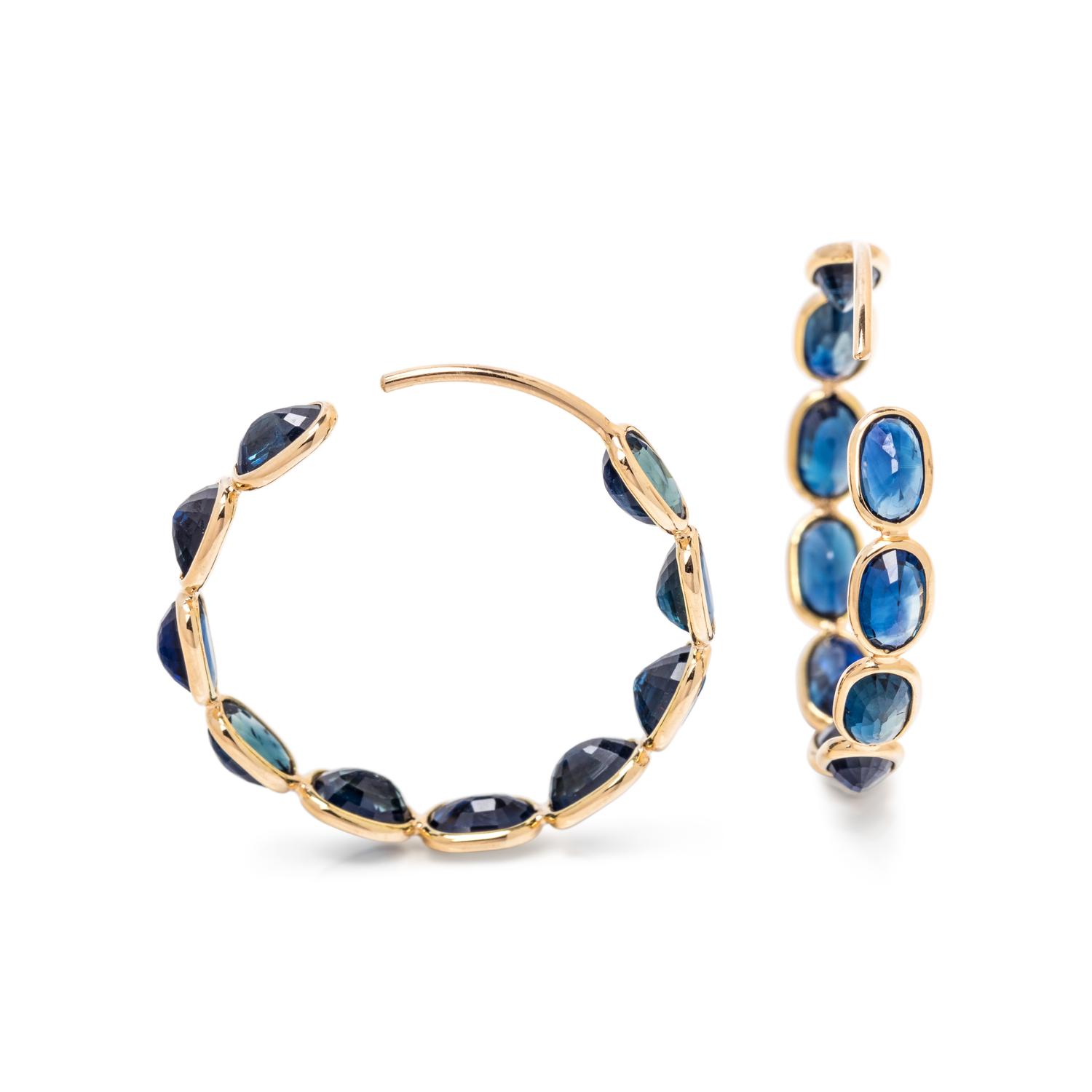 SAPPHIRE HOOP EARRINGS