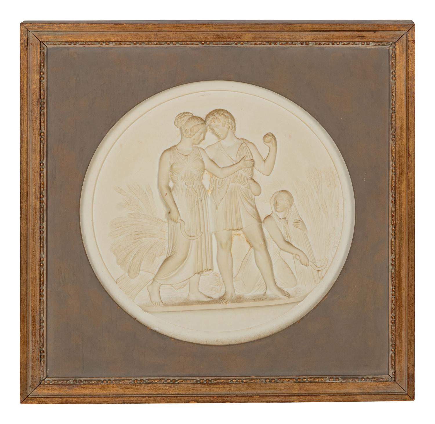A Set of Four Neoclassical Composition Relief Plaques