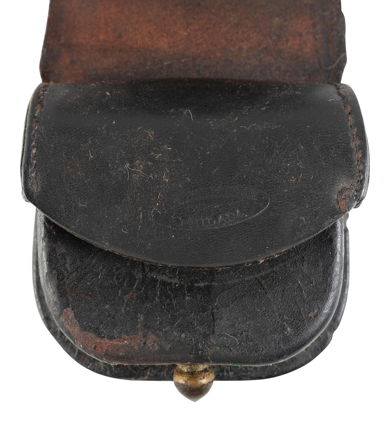 [CIVIL WAR]. A group of 2 federal cap pouches by H.G. Haedrich, Philadelphia, PA.