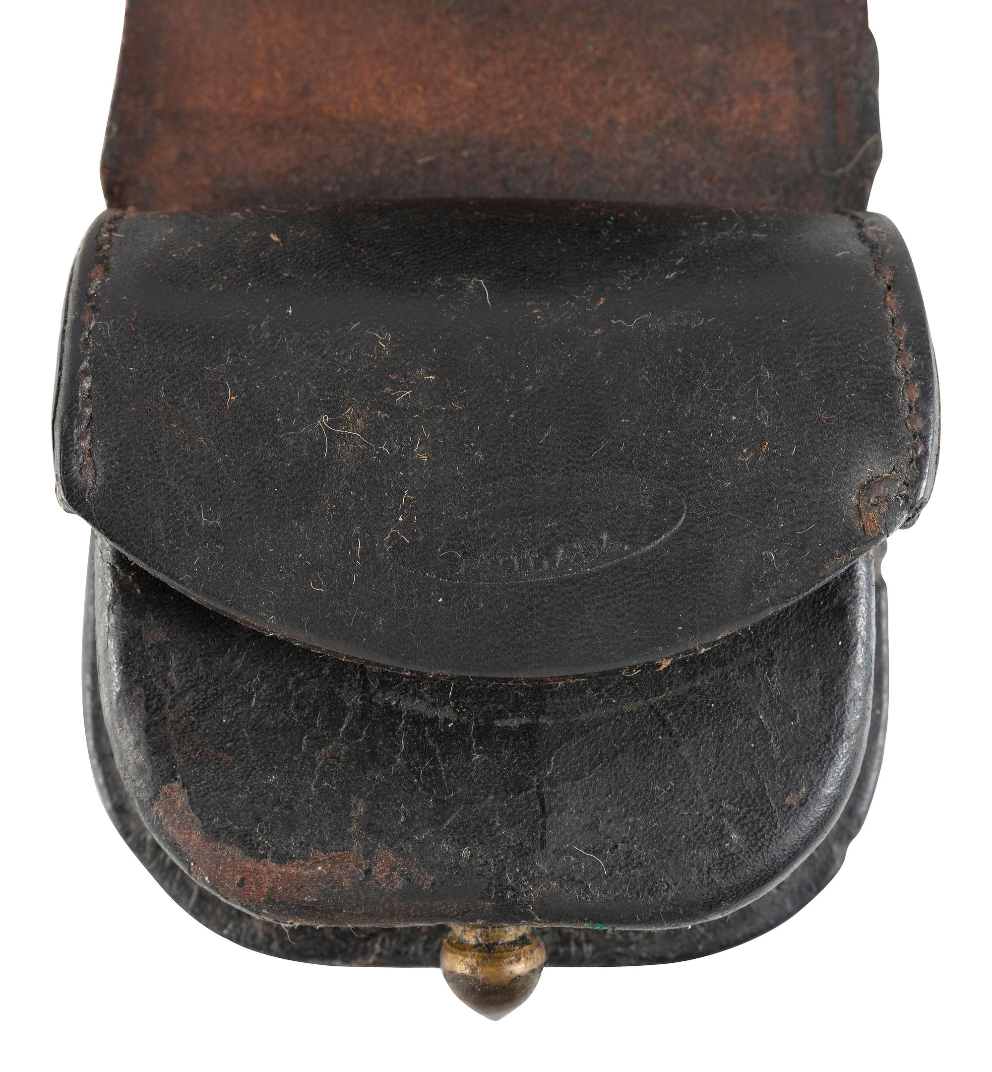 [CIVIL WAR]. A group of 2 federal cap pouches by H.G. Haedrich, Philadelphia, PA.