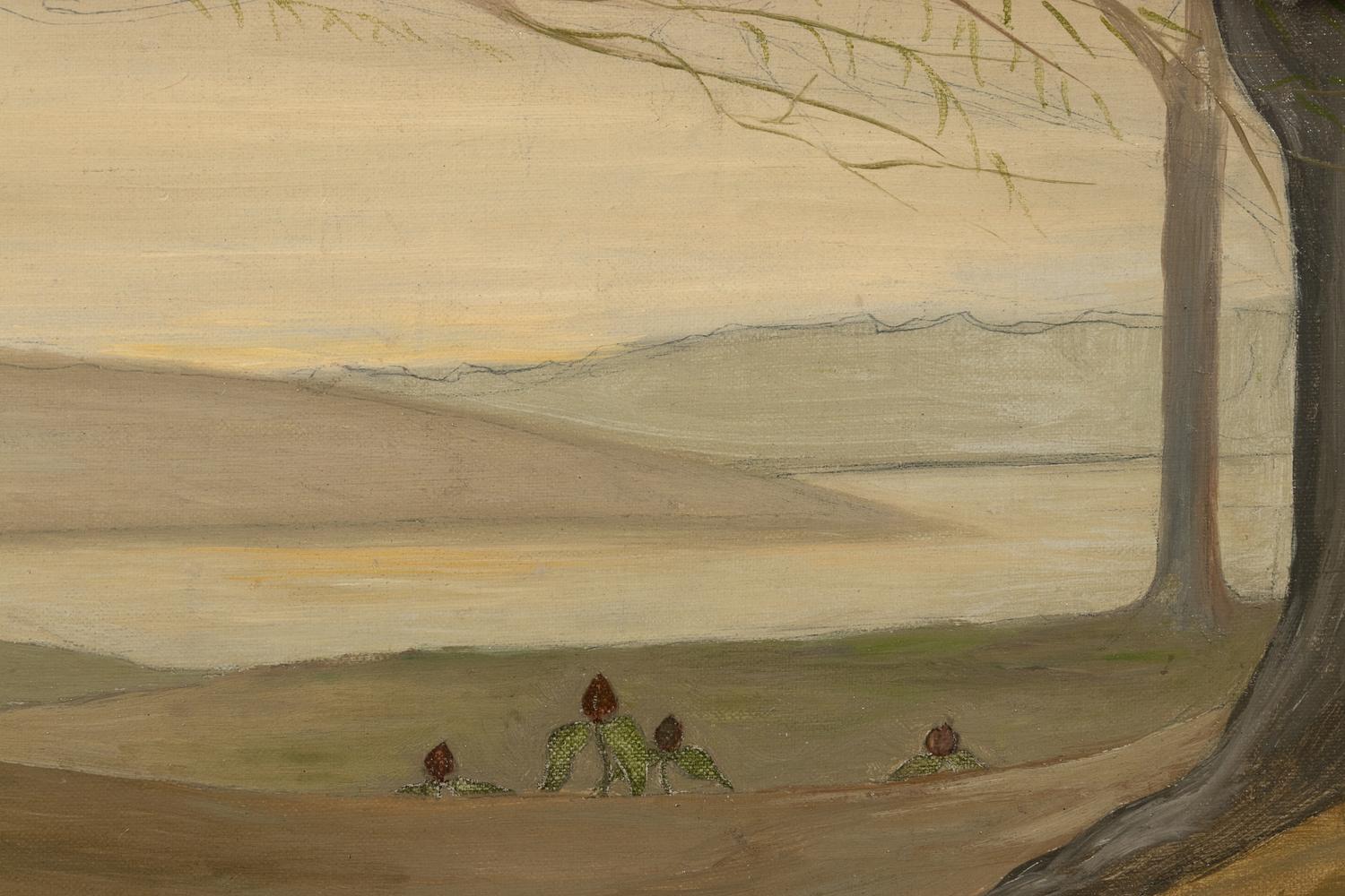 Decorative Landscape with Crocuses