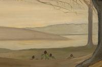 Decorative Landscape with Crocuses