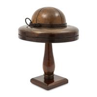 A Walnut and Leather Hat Block or Millinery Form