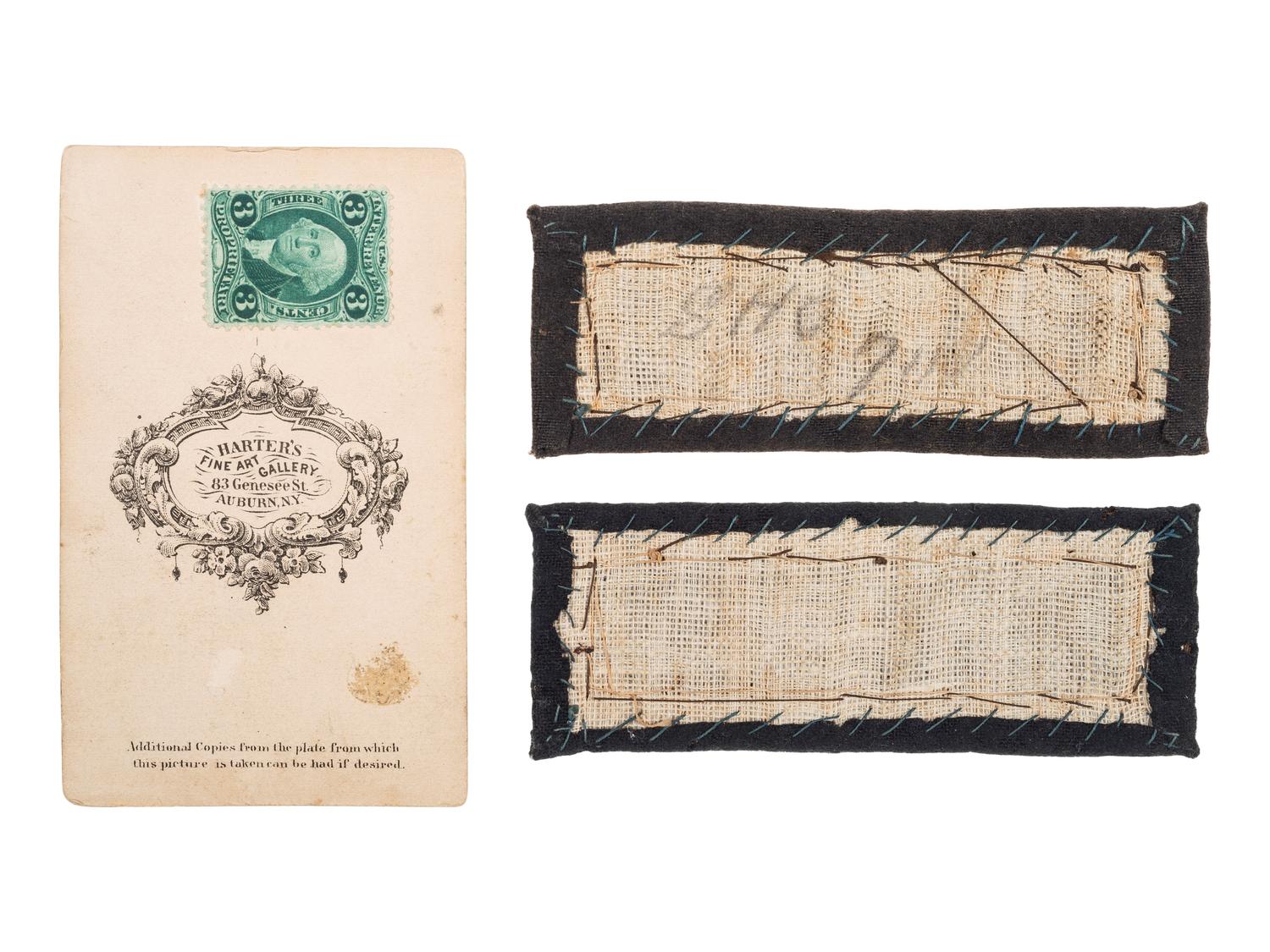 [CIVIL WAR]. Second lieutenant shoulder straps with CDV.