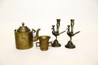 A Metal Teapot Height of first 4 1/4 inches.