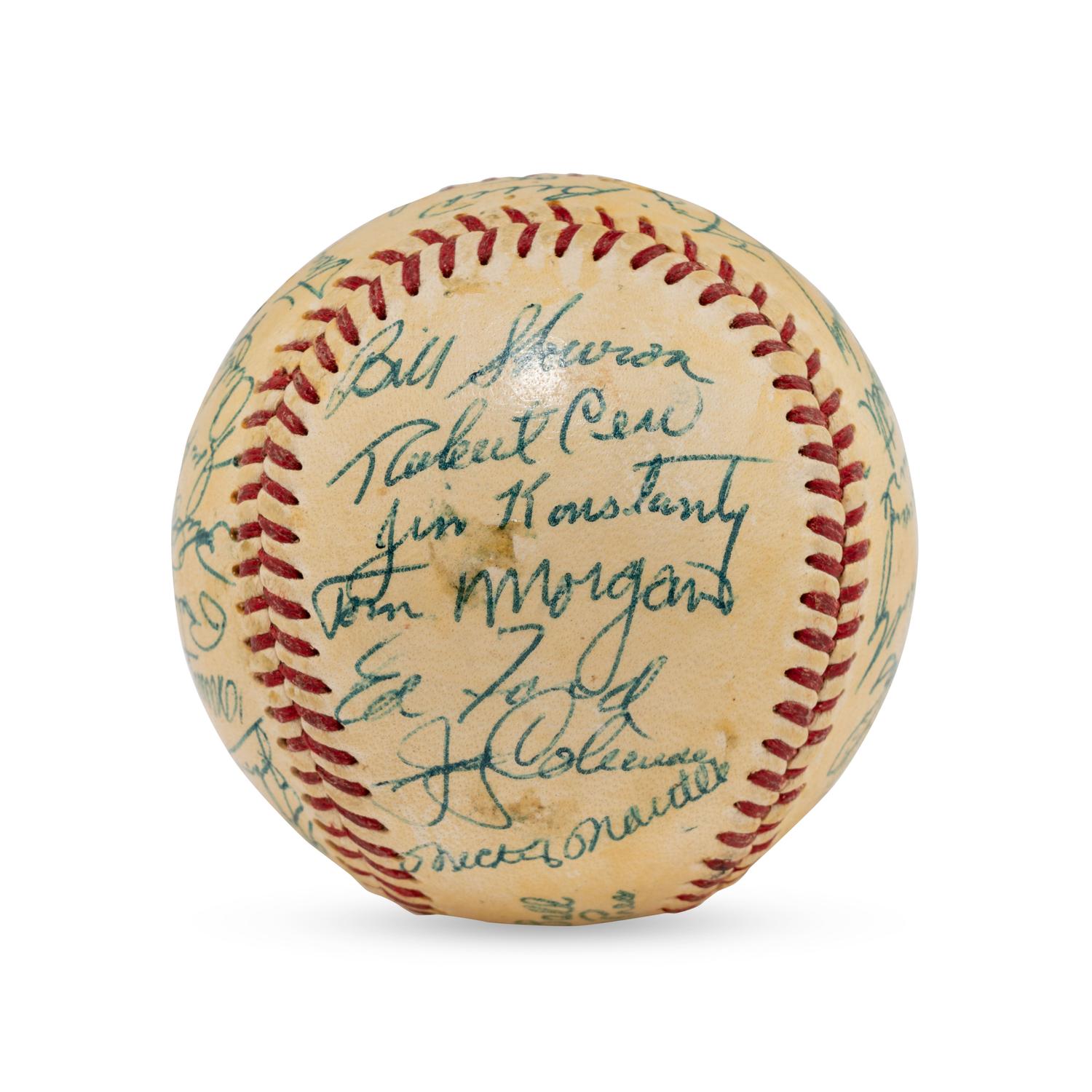 A 1955 New York Yankees Team Signed Autograph Baseball Featuring Mickey Mantle (Beckett Authentication Services Letter of Authenticity)