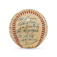 A 1955 New York Yankees Team Signed Autograph Baseball Featuring Mickey Mantle (Beckett Authentication Services Letter of Authenticity)