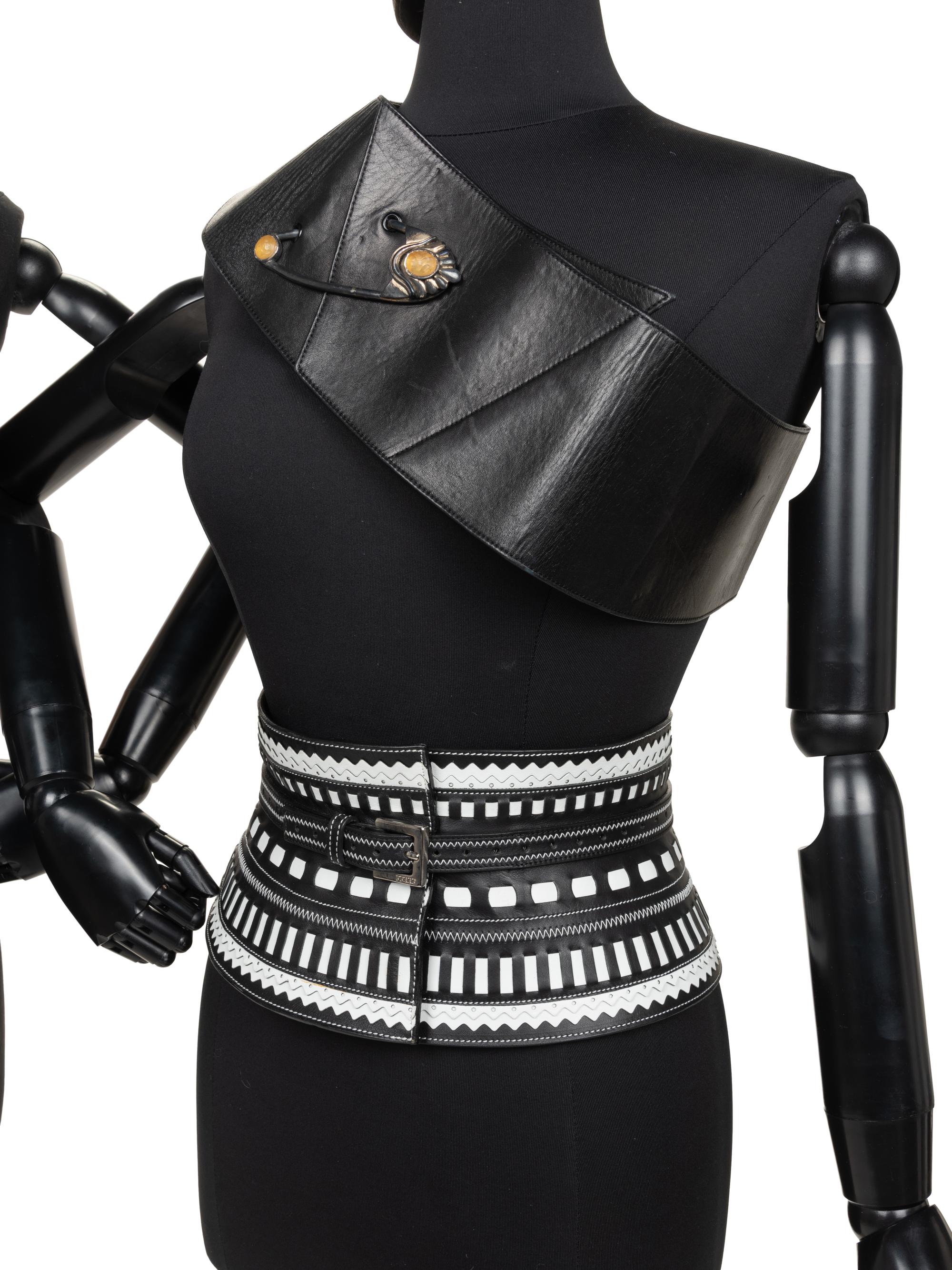 Five Designer Belts: One Ferré, One Mugler, Two Lagerfeld, and One Galanos, 1970-90s