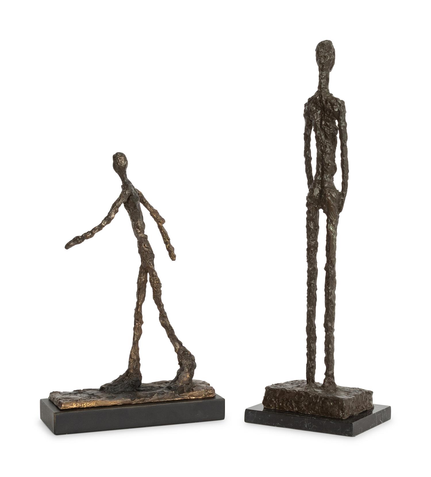 A Pair of Brutalist Style Bronze Figures in the Manner of Diego Giacometti (Swiss, 1902-1985)
