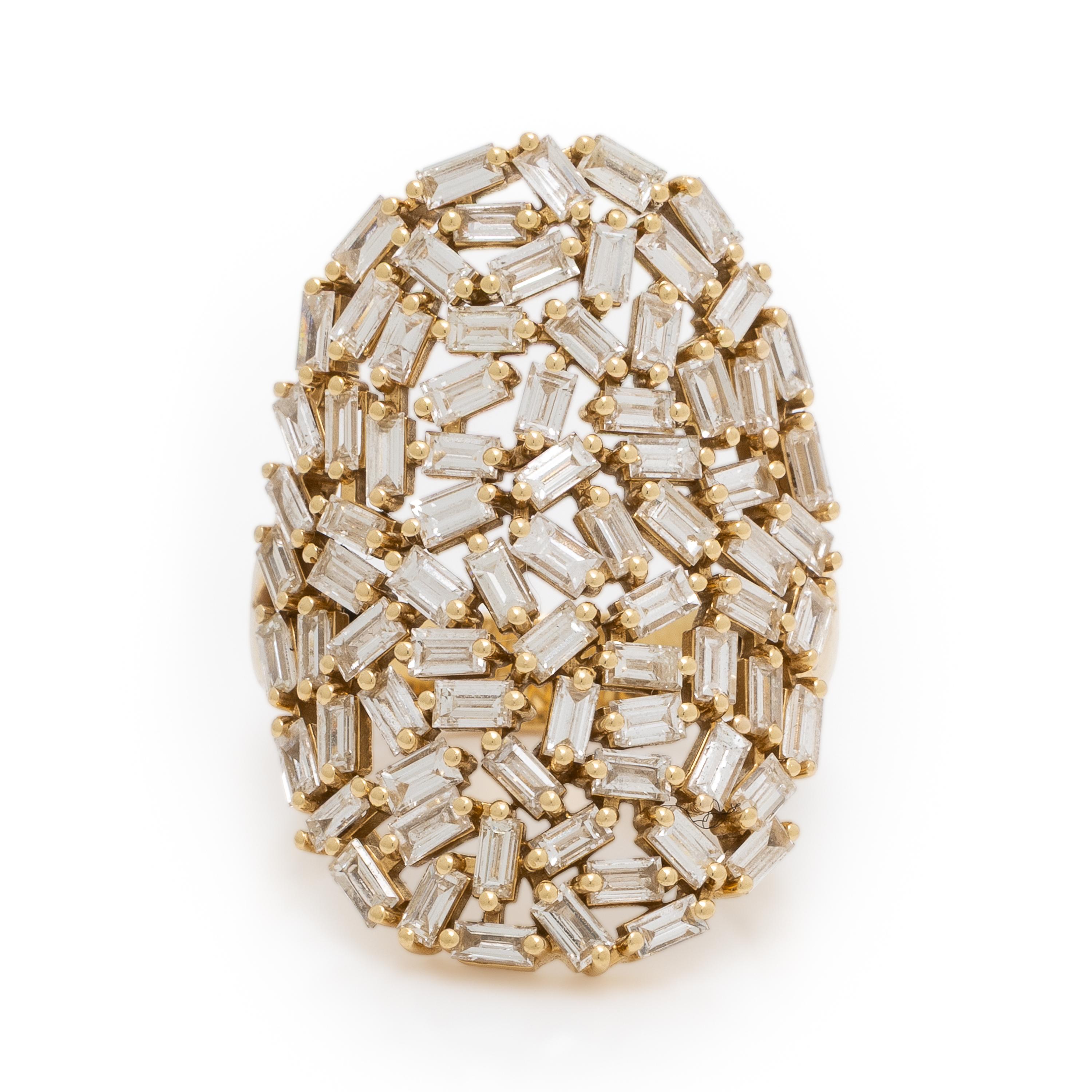 Diamond and Yellow Gold Cluster Ring