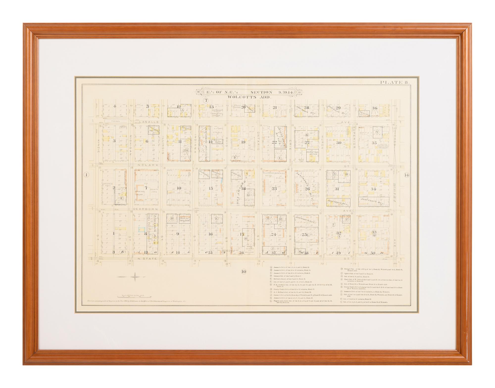 A group of 5 maps of Chicago streets, comprising: