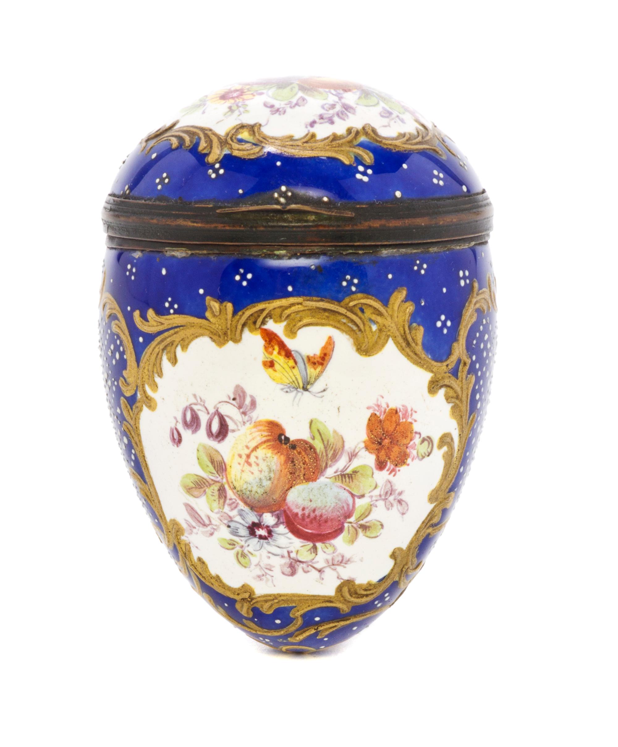 An English Battersea Enameled Box, Height 3 inches.