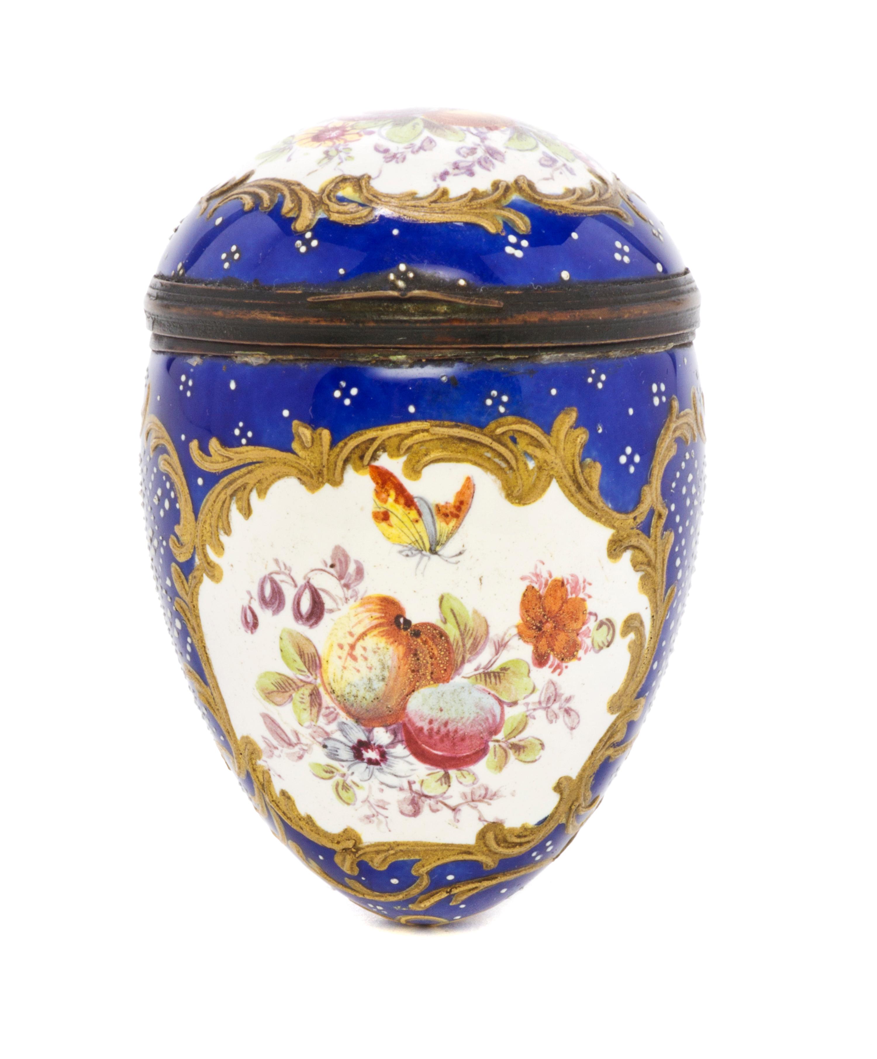 An English Battersea Enameled Box, Height 3 inches.