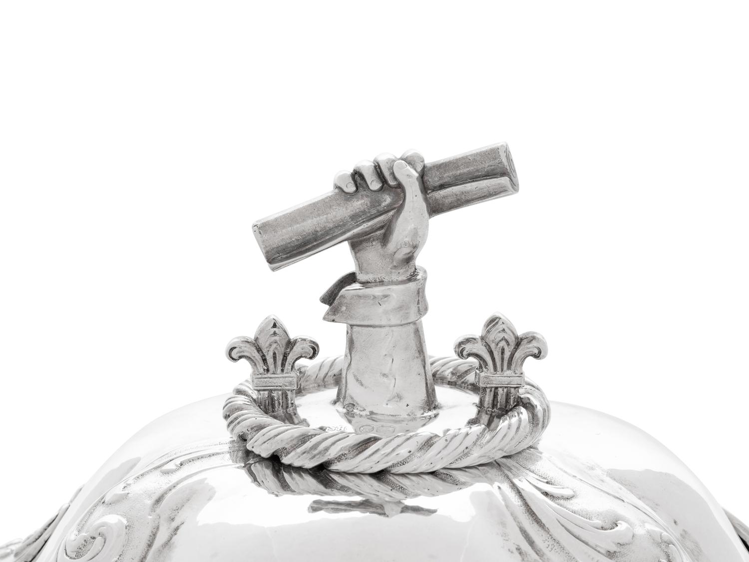 An Important Victorian Silver Presentation Covered Serving Dish of British Railroad Interest