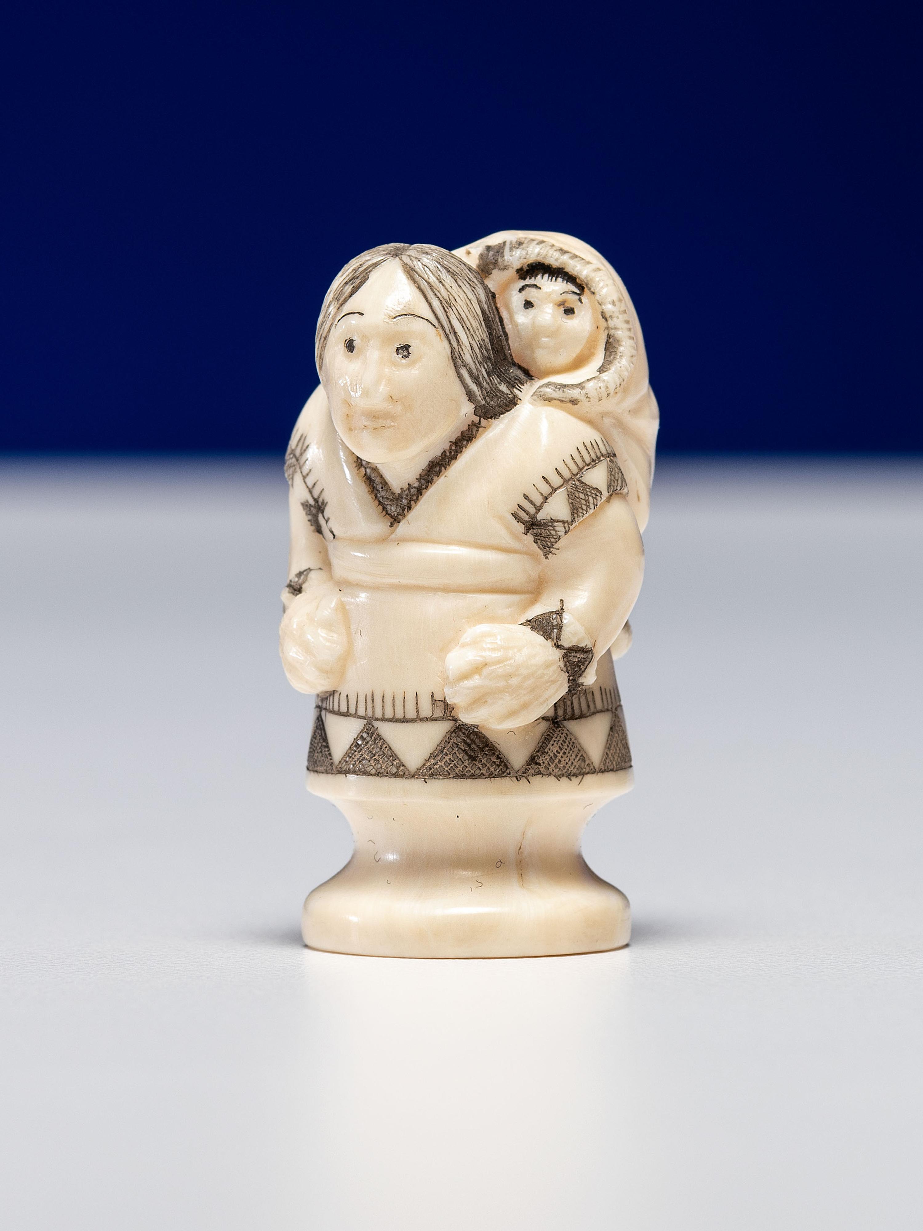 Inuit Carved Walrus Ivory Chess Set