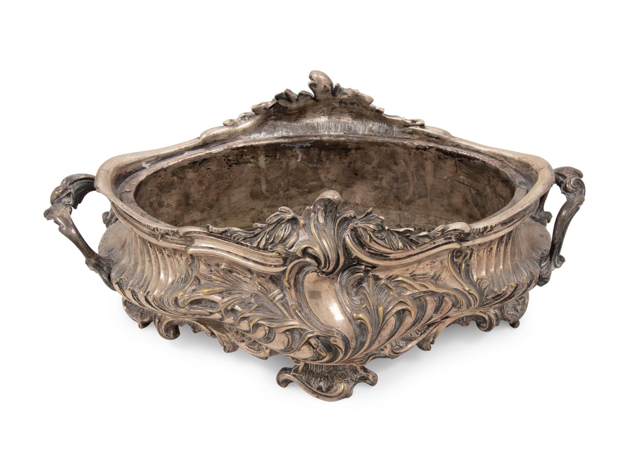 A Louis XV Style Silvered Bronze Centerpiece