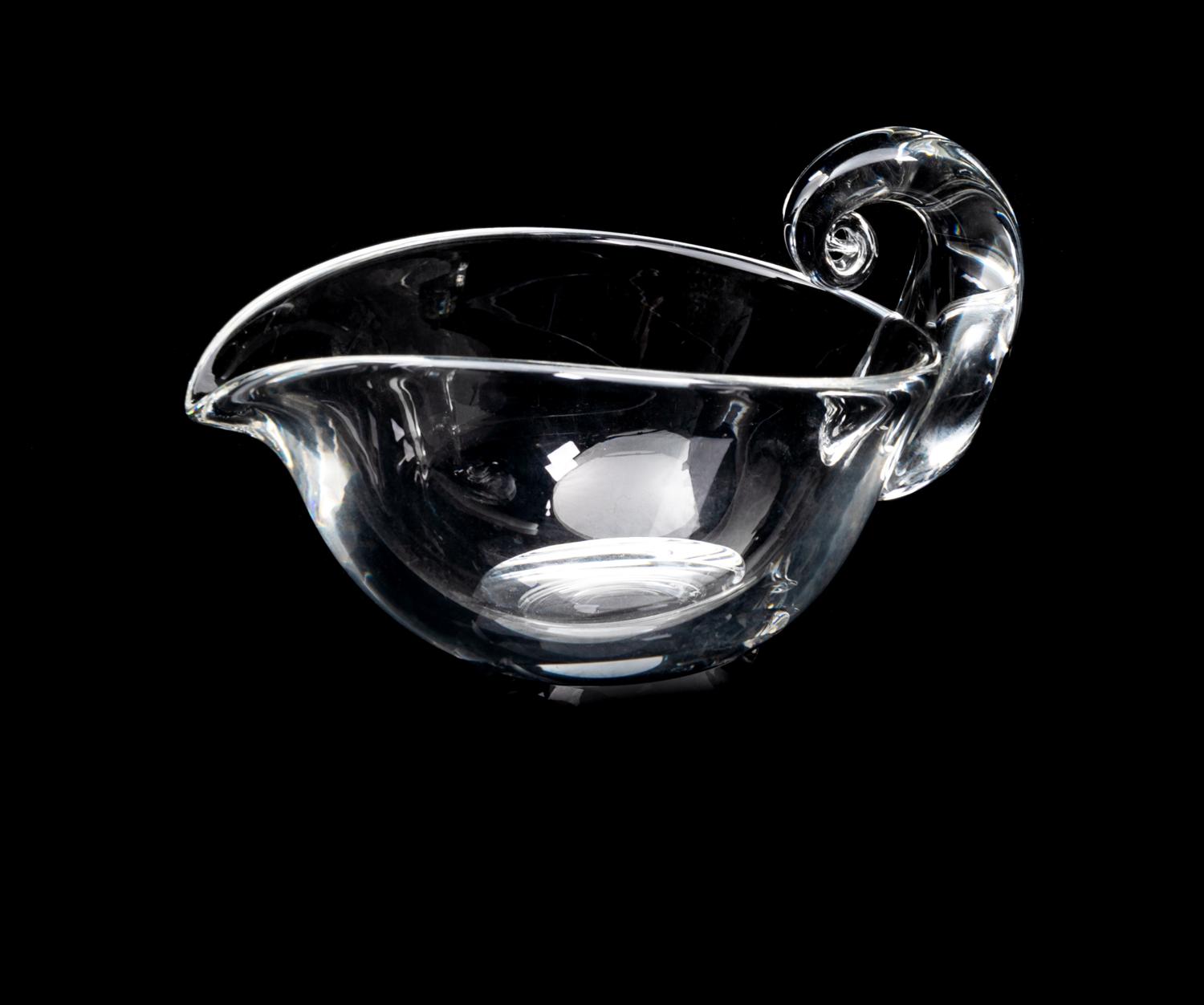 A Steuben Gravy Width 7 inches.
