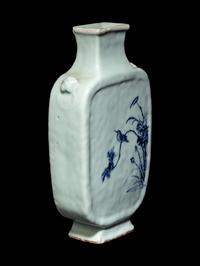 A Celadon Ground Underglaze Blue Porcelain Vase