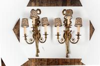 A Pair of Gilt Bronze Three-Light Sconces