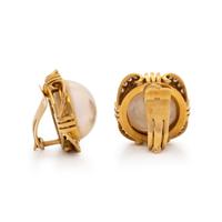 MABÉ PEARL AND DIAMOND EARRINGS