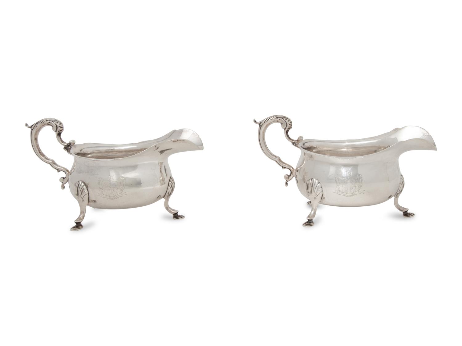 A Pair of George III Silver Sauce Boats